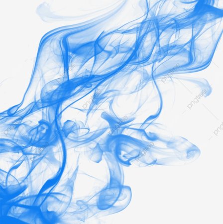 Голубой дым на белом фоне