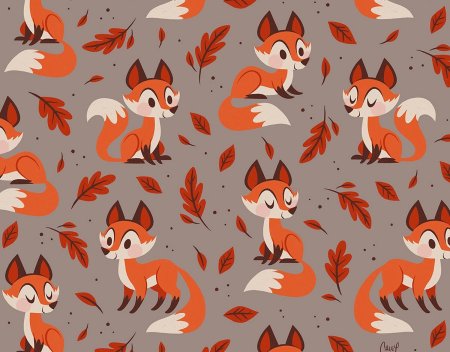 Фон с лисичками