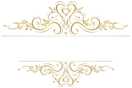 Золотые вензеля на белом фоне