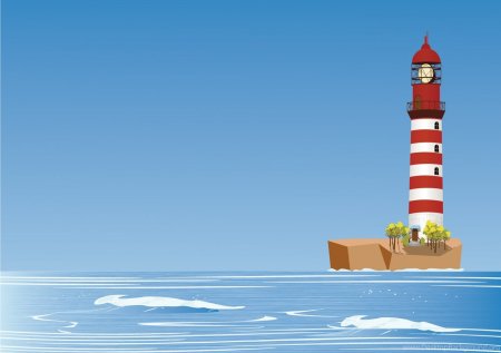 Морской фон с маяком