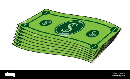 Зелёная купюра на прозрачном фоне