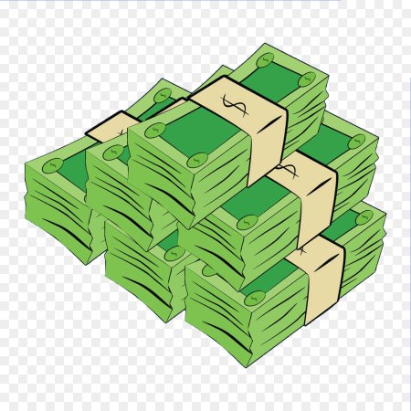 Стопка денег без фона