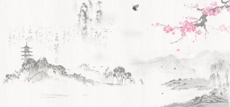 Векторные пейзажи в японском стиле