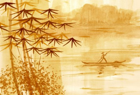 Китайская Джонка китайская живопись