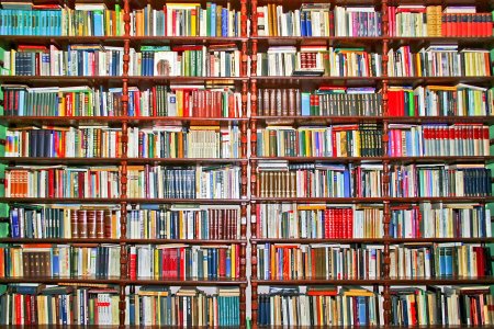 Книжные полки с книгами