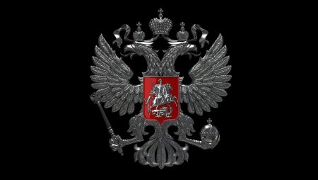 Гегерб России на черном ф