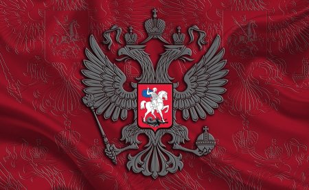 Герб двуглавого орла на Красном фоне