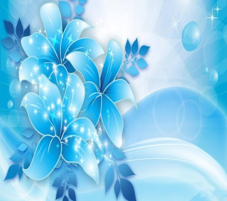 Голубые цветы фон