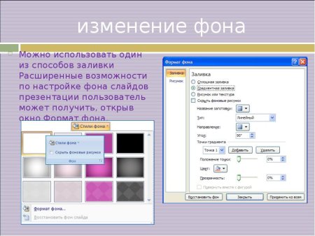 Способы заливки слайдов