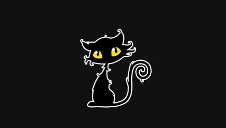 Черный кот Минимализм