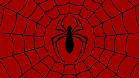 Паук на паутине Спайдермен
