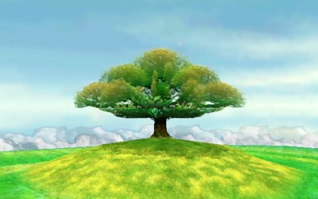 Дерево в поле арт