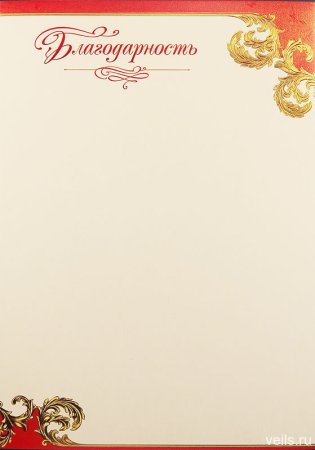 Благодарность бланк