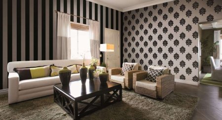 Расцветки обоев для зала