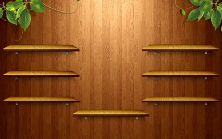 Обои с полками