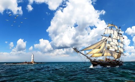 Корабль в море