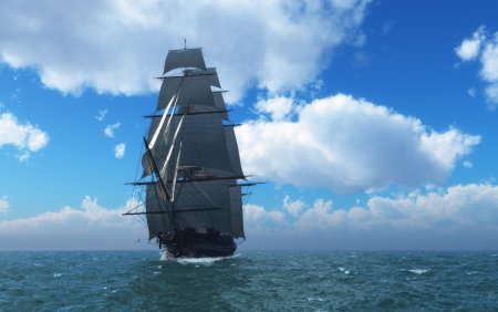 Корабль в море