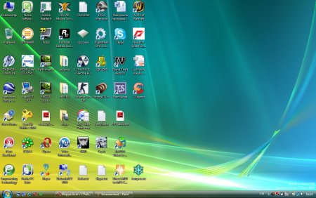 Экран компьютера с ярлыками