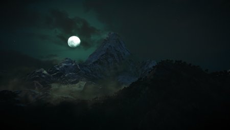 Ночь Луна горы