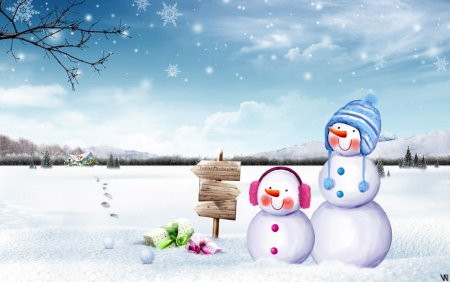 Обои Снеговик