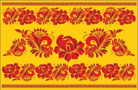 Хохломская роспись орнамент в полосе