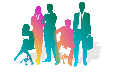 Цветные силуэты людей