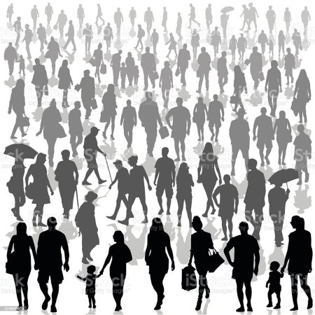 Много людей силуэты