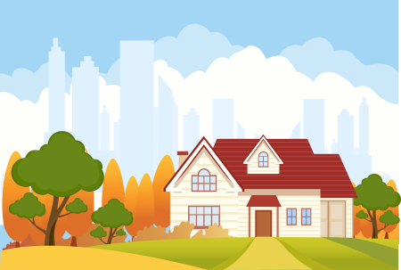 Домик деревня Векторная Графика