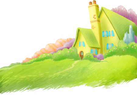 Мультяшная Поляна с домиками