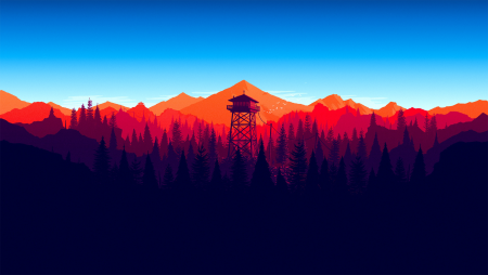 Firewatch лес река горы