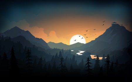 Firewatch лес река горы