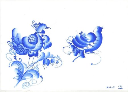 Гжельская синяя птица