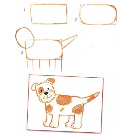 Схема рисования собаки в старшей группе