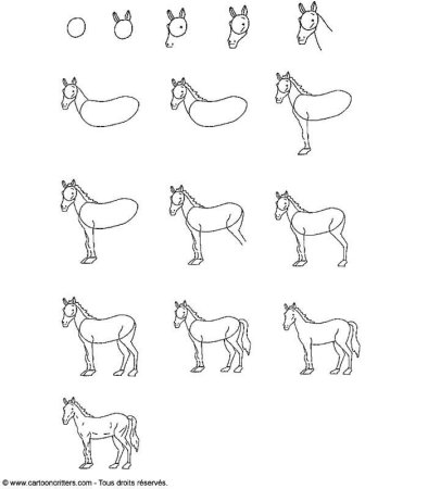 Схема рисования лошади в подготовительной группе