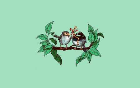 Птичка на ветке рисунок