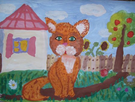 Собака гуашью для детей