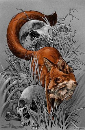 Тату лиса эскиз