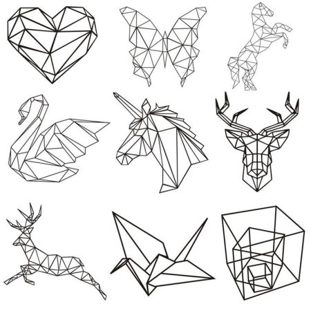 Животное из фигур геометрических рисунок (49 фото)