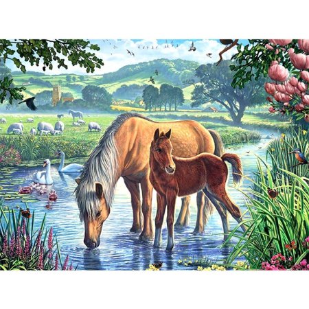 Картина лошади на водопое