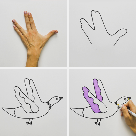 Рисование для детей обвести руку