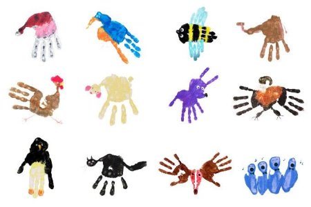 Рисование ладошками животные