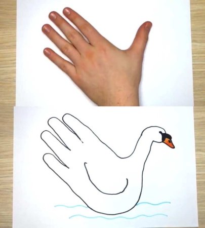 Рисование для детей обвести руку