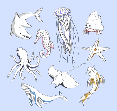 Обитатели моря для детей