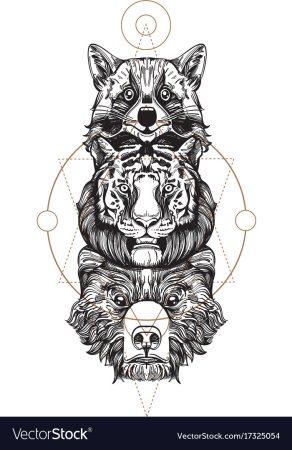 Тотемное животное тигр тату