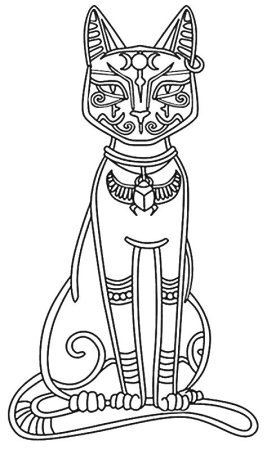 Египетская богиня Бастет раскраска