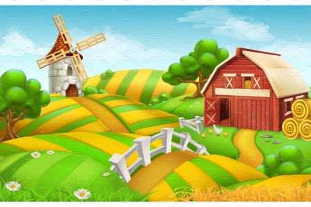 Фон ферма для детей без животных