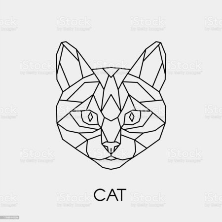Морда кота из геометрических фигур