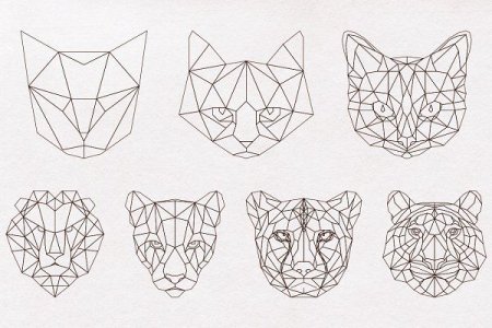 Геометрические животные кошка