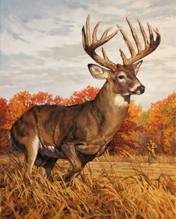 Олень живопись