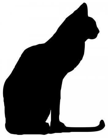 Кошка силуэт сбоку сидит